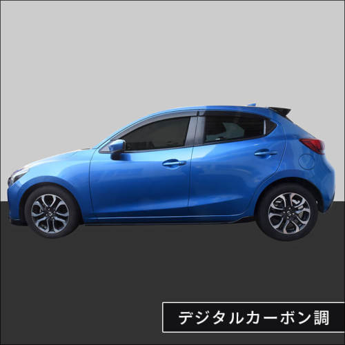 MAZDA2　ピラーパネルセット　カーボン柄　バイザー無し車用 マツダ MAZDA2 (2023年1月～) ピラーパネルセット | カスタムパーツ